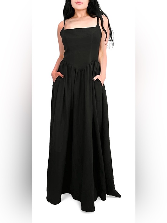 Foxblood Dresses & Skirts - Signature Collection - The Dani Maxi Dress - Square-Neck Bodice with Pockets
